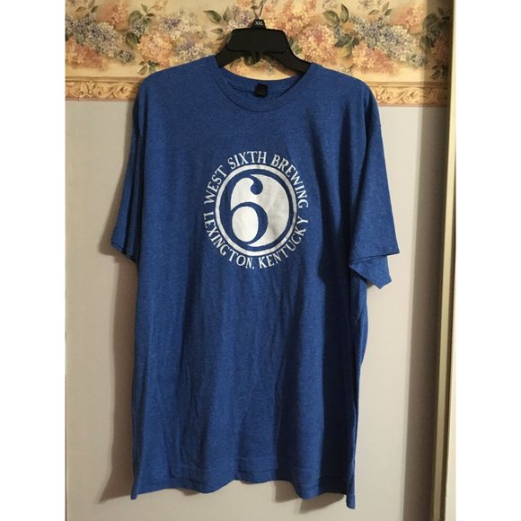 West Sixth Brewing XL Blue Logo Lexington Kentucky T-Shirt Top - Picture 1 of 4
